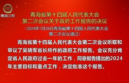 青海省第十四届人民代表大会第二次会议关于政府工作报告的决议