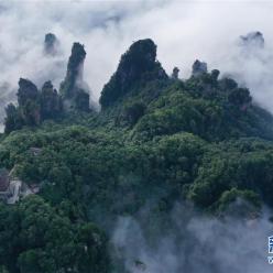 湖南张家界：云起山峰间