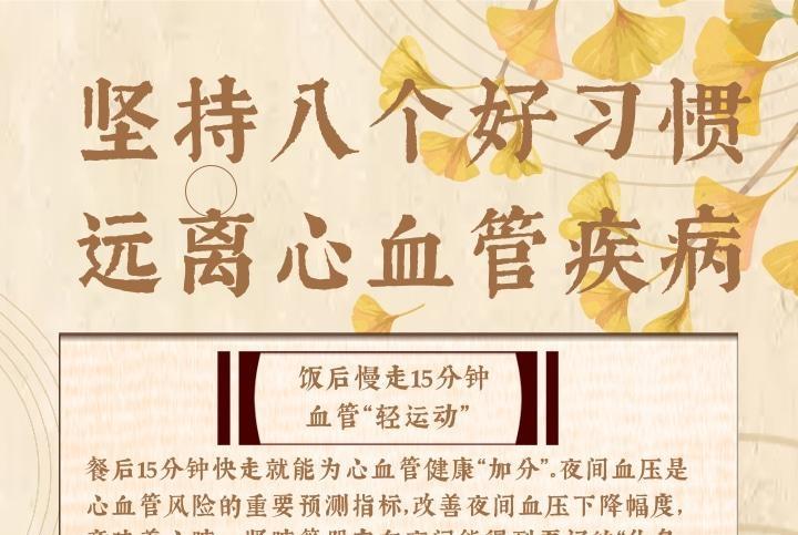 海报 | 坚持八个好习惯，远离心血管疾病